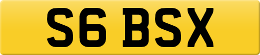 S6 BSX private number plate